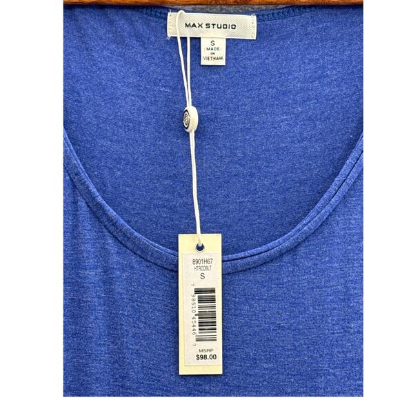 Max Studio Summer Blue Sleeveless Empire Waist Midi Dress Women Small - Picture 6 of 9